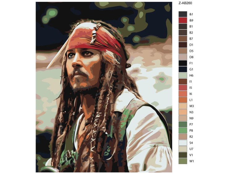 Картина по номерам «Джек Воробей 2» — картинка 2