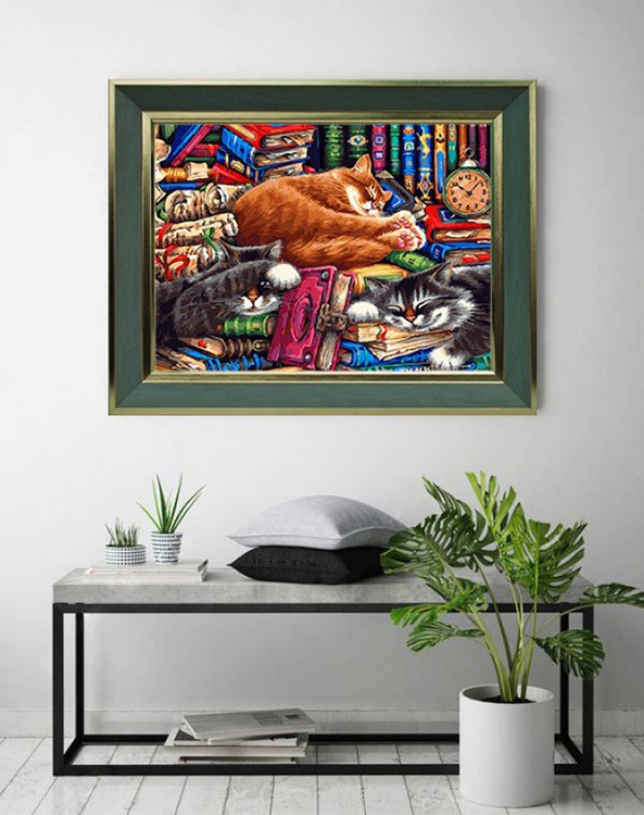 Картина по номерам «Библиотека кошек» — картинка 6