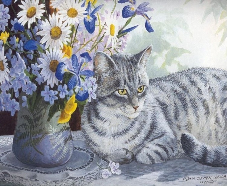 Картина по номерам «Кот у букета» — картинка 2