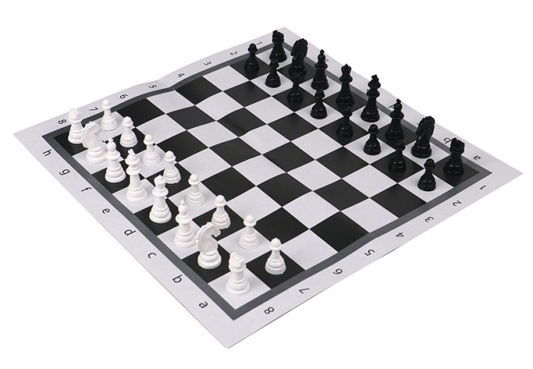 Шахматы классические в пакете + поле 28,5х28,5 см — картинка 3