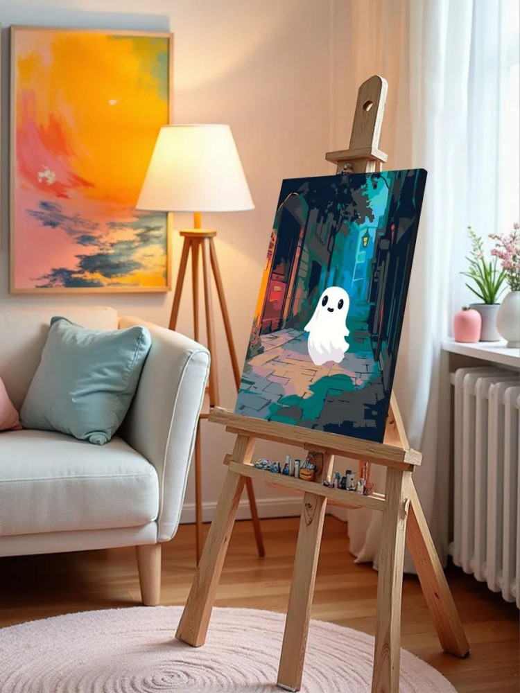 Картина по номерам «Ужасы: милое привидение на улице ночью» — картинка 10