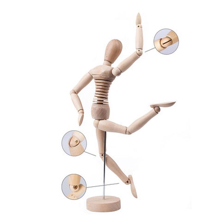 Манекен художественный «Гибкий», женский, дерево, высота 30 см, BRAUBERG ART CLASSIC  — картинка 2