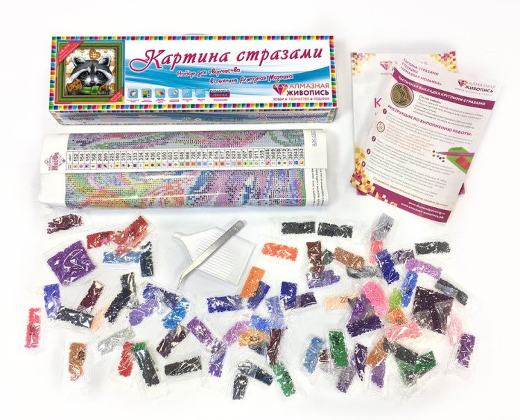 Алмазная вышивка «Енот-сладкоежка» — картинка 3