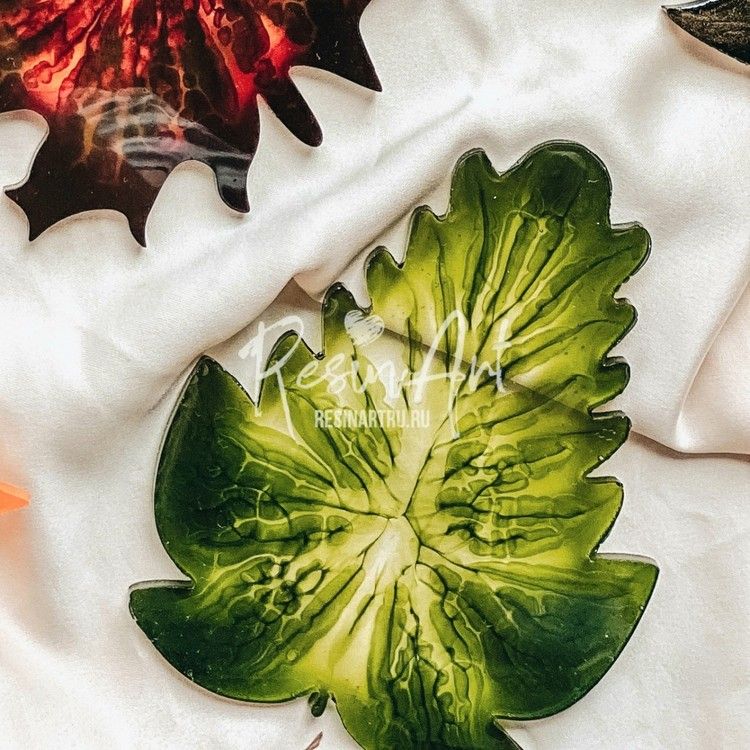 Подстаканник Лист боярышника - Силиконовый молд, ResinArt — картинка 2