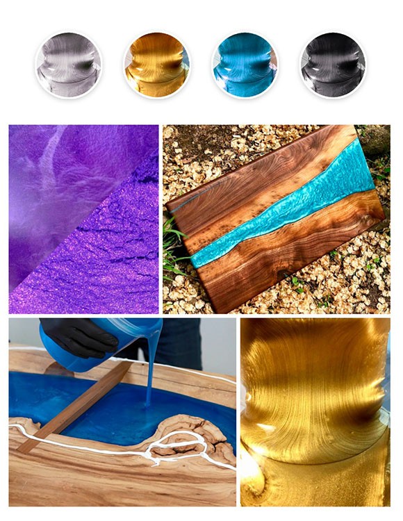 Набор металлик-пигментов «Классика» 4x10 г, Artline Metallic Pigment — картинка 3