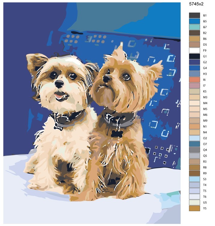 Картина по номерам «Йоркширские терьеры» — картинка 2