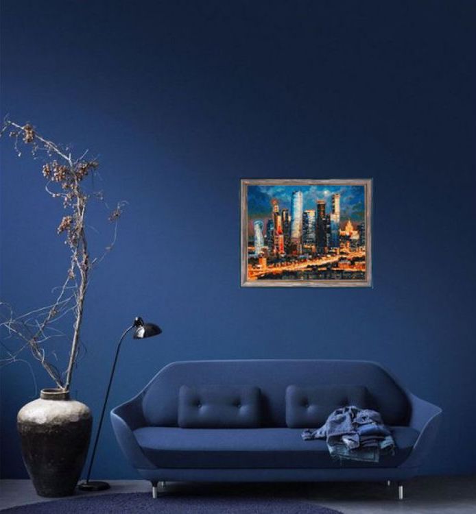 Алмазная вышивка «Вечерние огни Москва Сити» — картинка 5