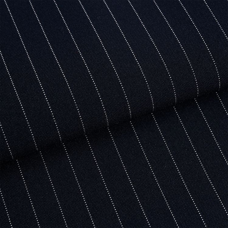 Ткань Габардин кач-во Фухуа, в полоску, 1 м х 150 см, 180 г/м², цвет: темно-синий, TBY