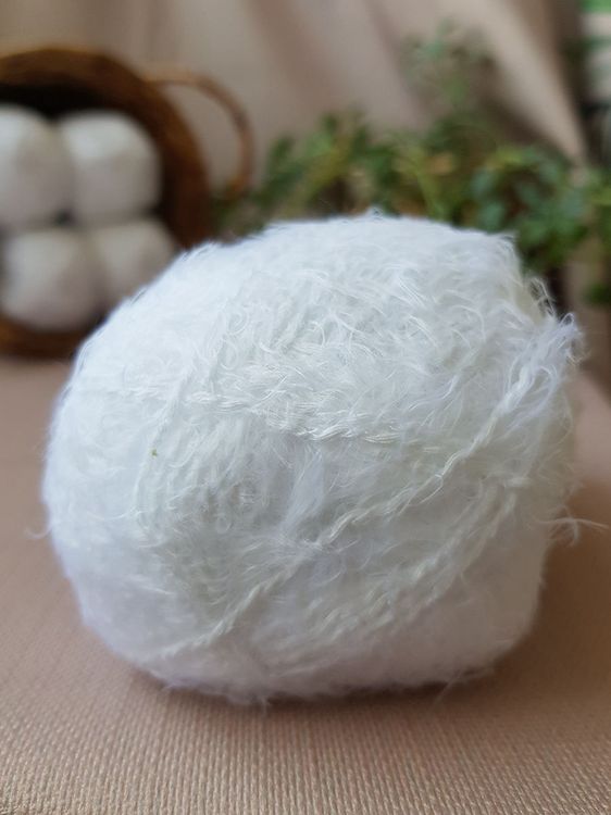 Пряжа Камтекс Хлопок травка (205), белый, 5 шт. по 100 г — картинка 3