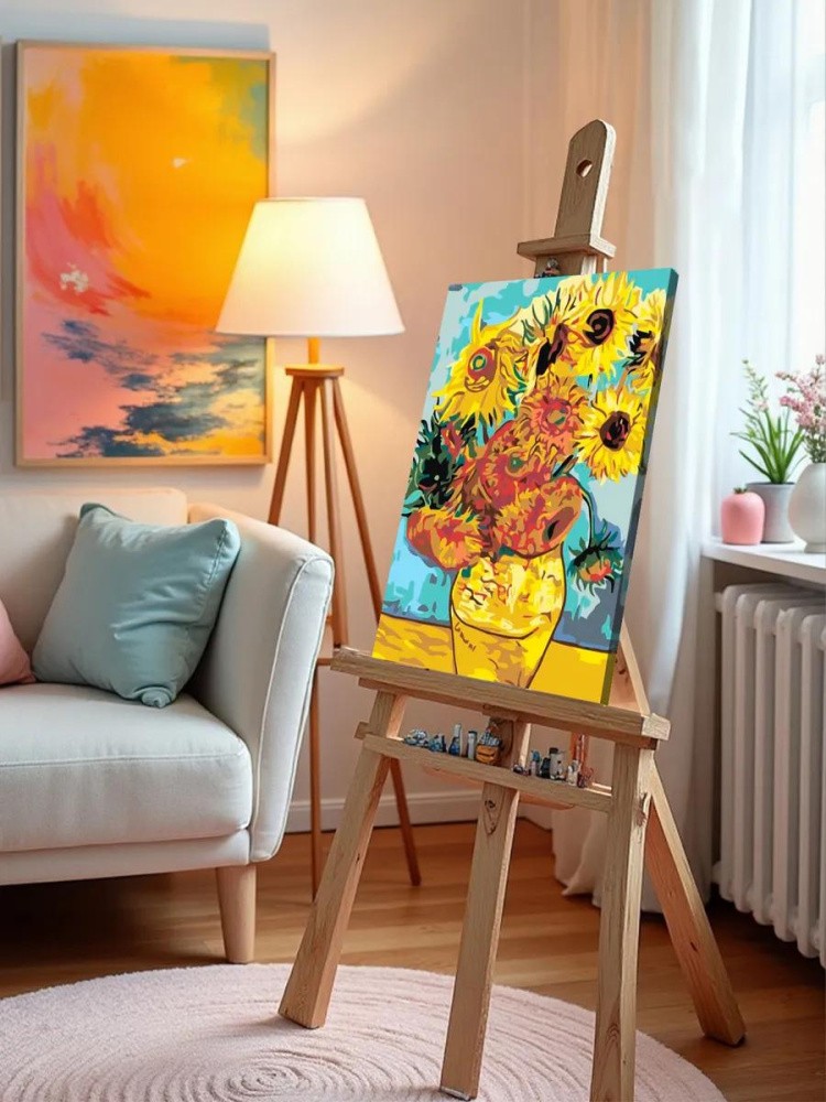 Картина по номерам «Подсолнухи» Ван Гога — картинка 9