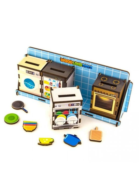 Развивающее пособие из дерева «Комодик. Бытовая техника» — картинка 3