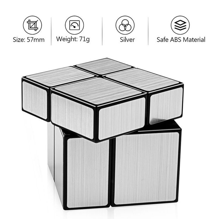 Зеркальный Кубик 2x2x2 непропорциональный (серебряный) — картинка 3