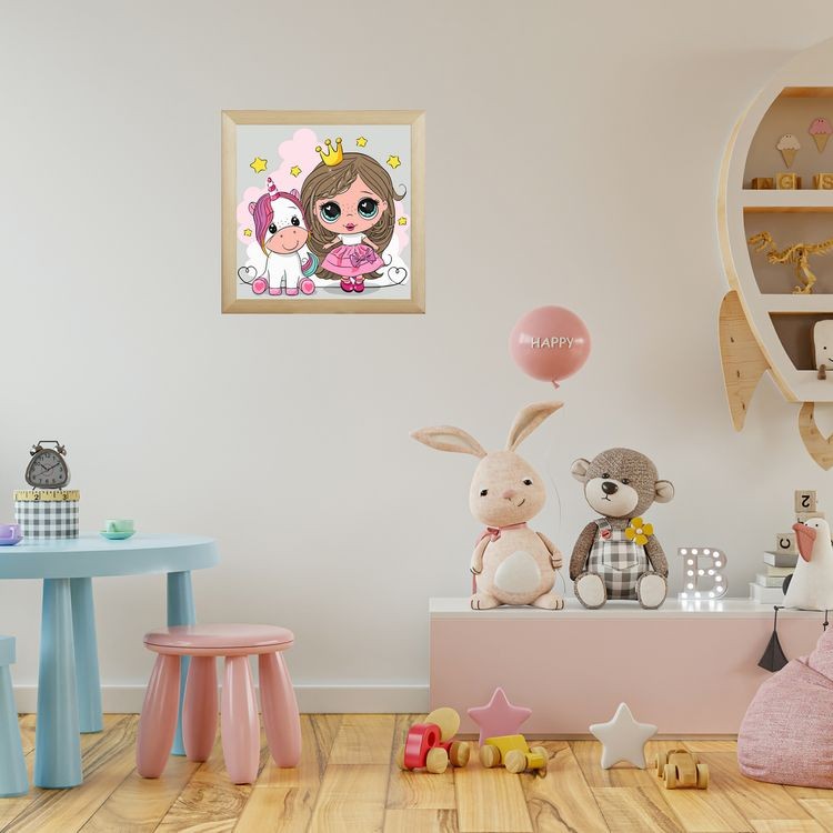 Картина по номерам «Принцесса с единорожкой» — картинка 3