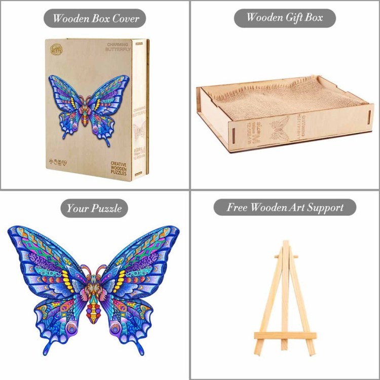 Деревянные пазлы «Очаровательная Бабочка XL», Woodbests — картинка 6