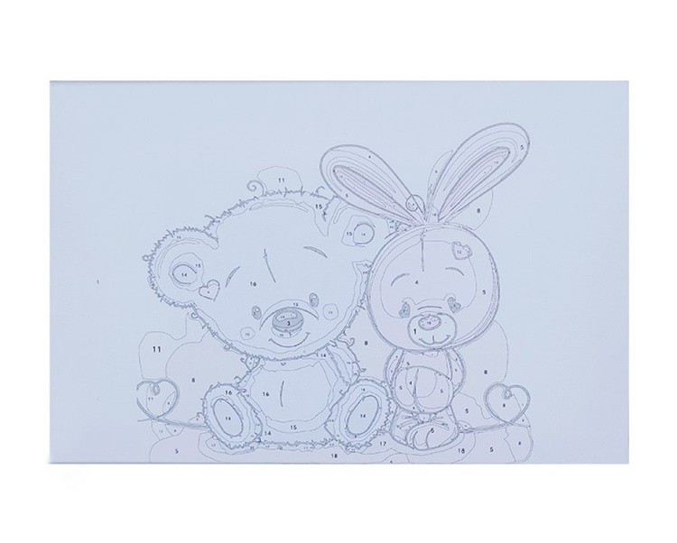 Картина по номерам «Мишка и зайка» — картинка 3