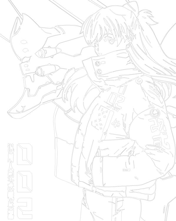 Картина по номерам «Evangelion Евангелион: Аска Лэнгли и робот Ева» — картинка 3