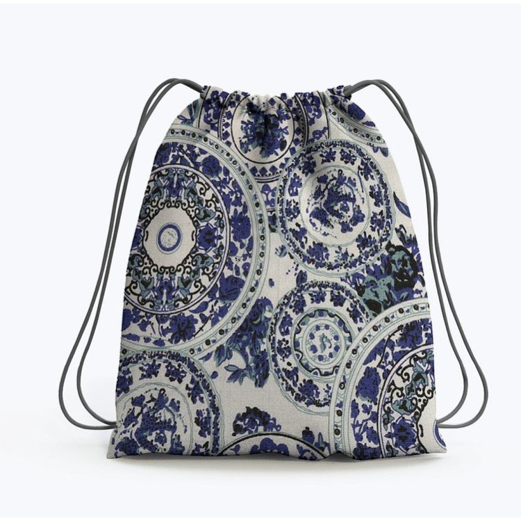 Ткань льняная, 3 м x 150 см, 140 г/м², цвет: синий, орнамент, TBY — картинка 7