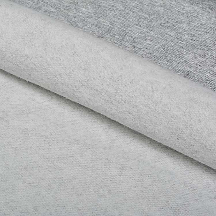 Ткань трикотаж Футер 2х нитка, опененд, 10 м x 200 см, 190 г/м², цвет: серый меланж, TBY — картинка 3