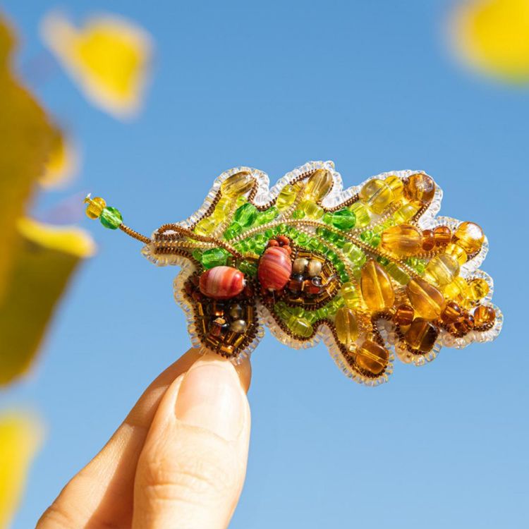 Набор для вышивания «Брошь. Дубовый лист» — картинка 3