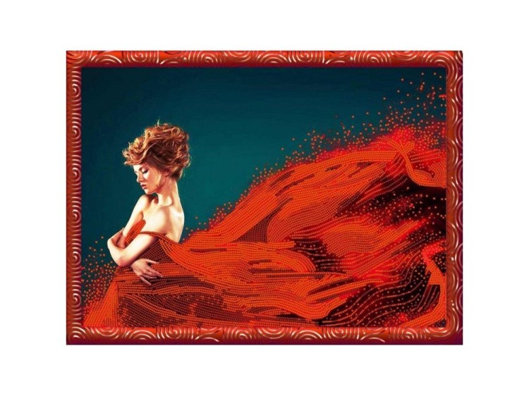 Рисунок на ткани «Леди в красном»