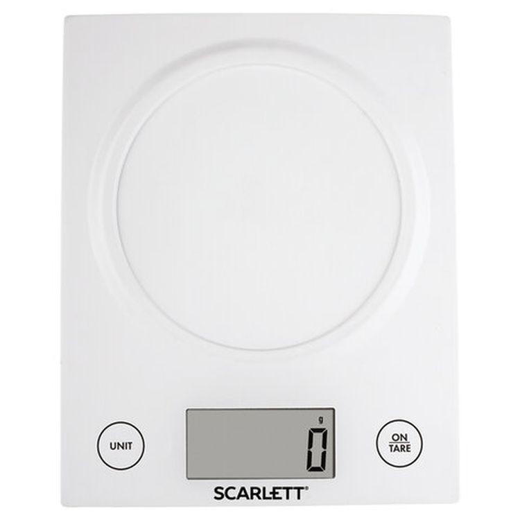Весы кухонные SCARLETT, электронный дисплей, чаша, max вес 5 кг, тарокомпенсация, пластик — картинка 4