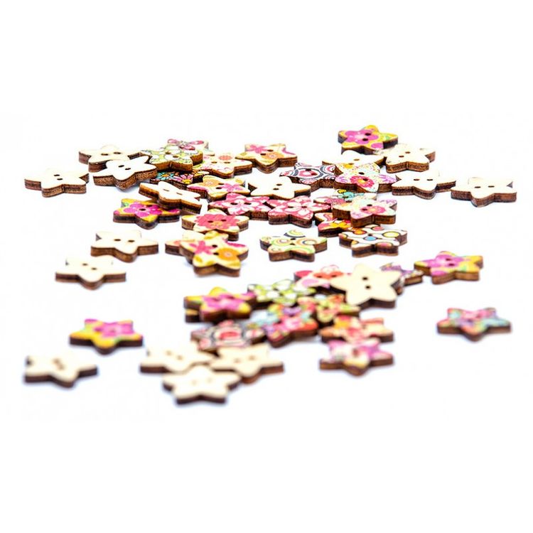 Пуговицы декоративные «Звезды», 50 шт., 1,8 см, цветные — картинка 2