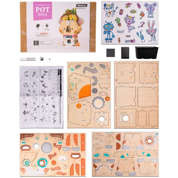3D-пазл Цветочный горшок «Коала», 47 элементов — картинка 6