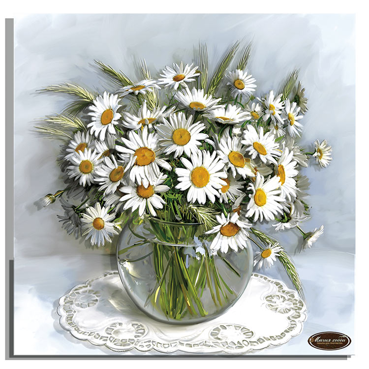 Набор папертоль «Ромашки в вазе» 29x29 см  — картинка 2