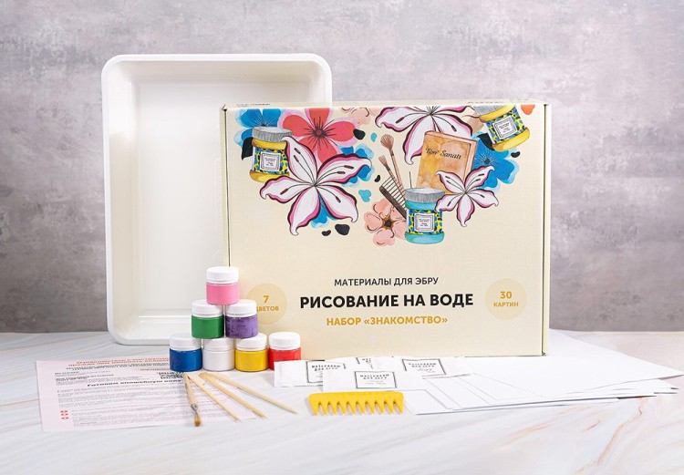 Набор для эбру «Знакомство» 7 цветов, Amazing Color — картинка 2