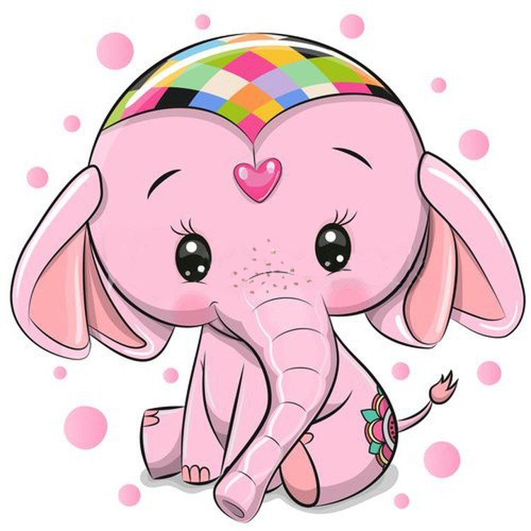Алмазная вышивка «Розовый слоник»