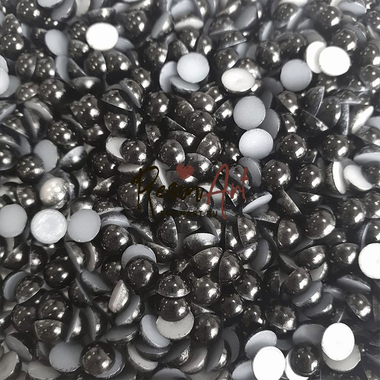 Бусинки (половинки) - цвет Черный (6 мм) — картинка 2