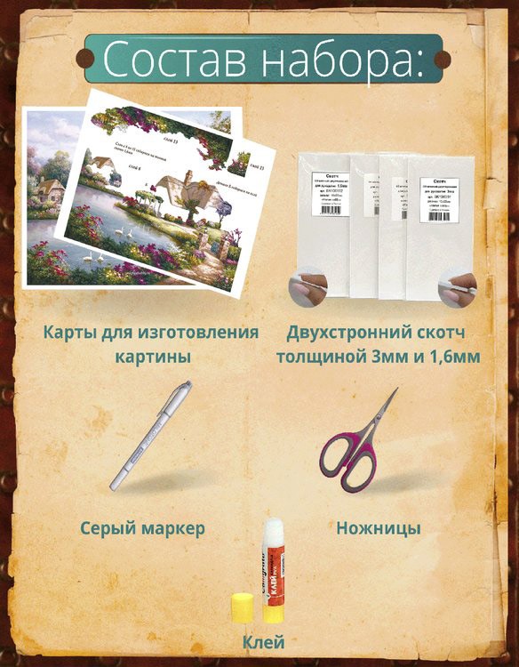 Набор папертоль «Летняя сказка» 28x20 см — картинка 3