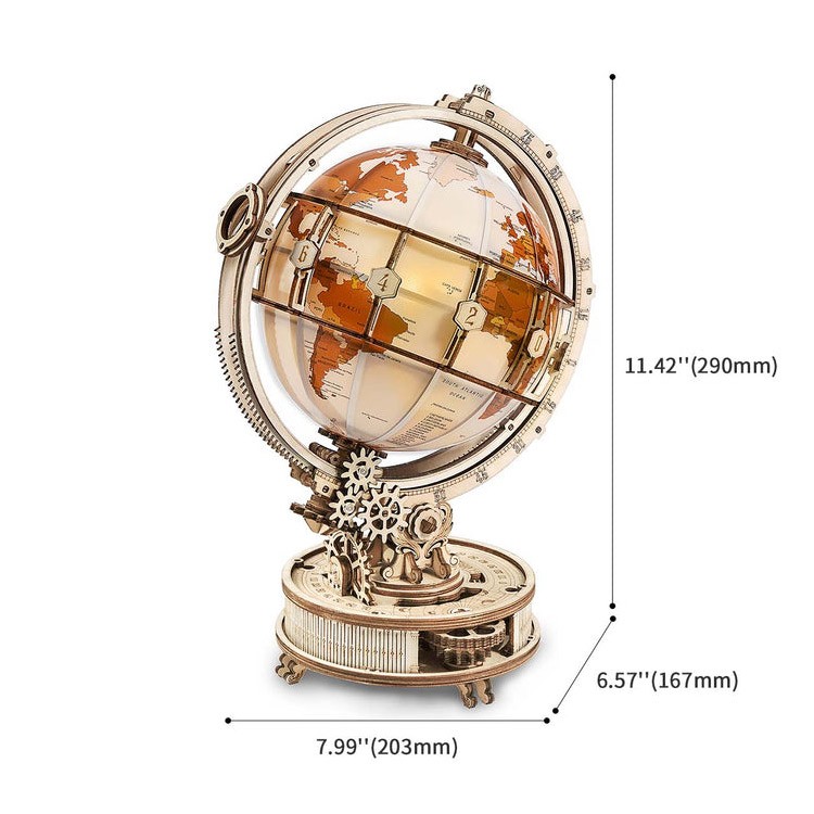 Деревянный конструктор глобус Вокруг света, 180 элементов — картинка 2