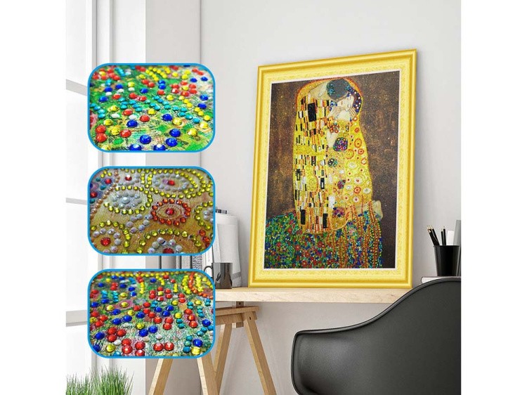Алмазная вышивка 5D «Поцелуй в золотом» Густава Климта — картинка 3
