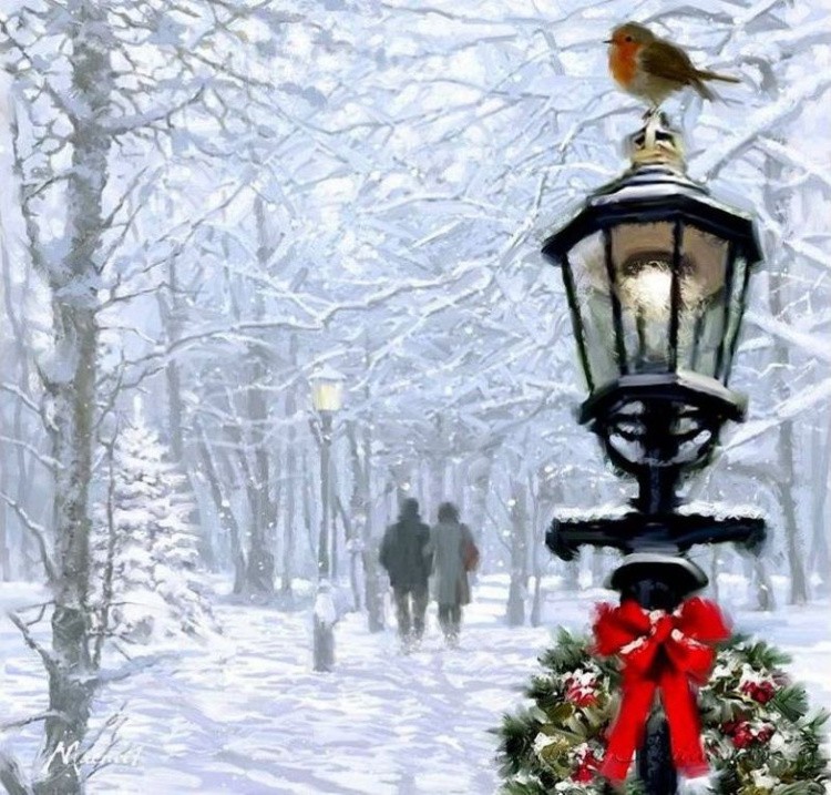 Алмазная вышивка «Зимний парк» — картинка 2