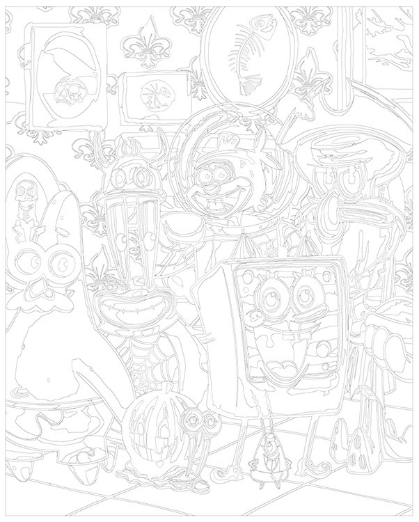 Картина по номерам «Губка Спанч Боб и друзья: Хэллоуин» — картинка 3