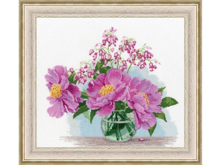 Набор для вышивания «Пионы в вазе» — картинка 2