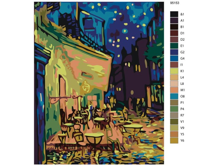 Картина по номерам «Ночное кафе» — картинка 2