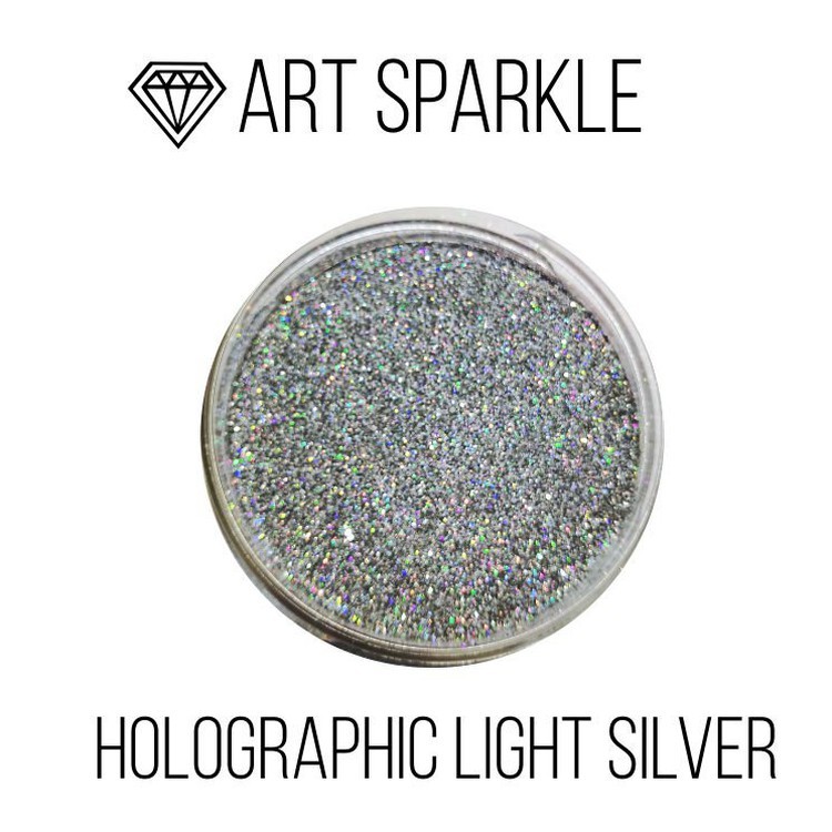 Глиттер мелкий Holografic Light Silver, 50 г, Craftsmen.store