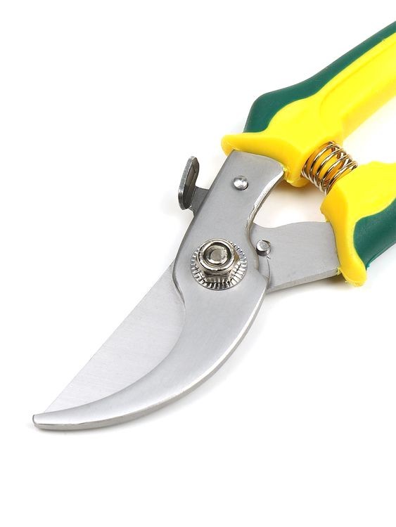Секатор Maxwell изогнутое лезвие, 60/200 мм, ручки желто-зеленый пластик — картинка 7