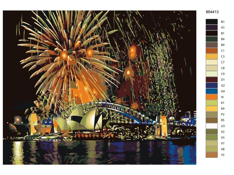 Картина по номерам «Ночной салют» — картинка 2