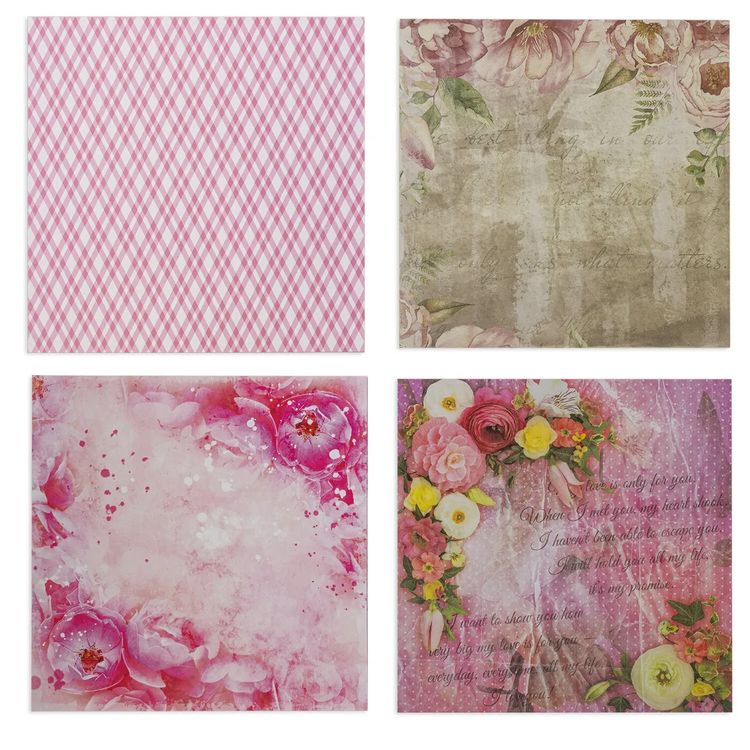 Бумага для скрапбукинга 30х30 см «Шебби-шик», 12 дизайнов — картинка 5