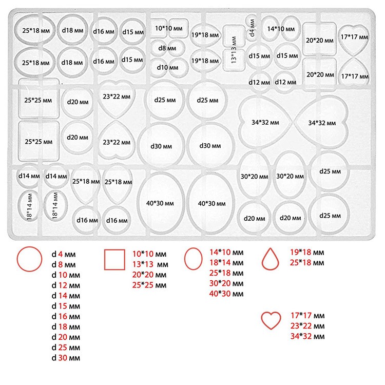 Силиконовый молд для кабошонов Epoxy Master, 25,5х16 см — картинка 4