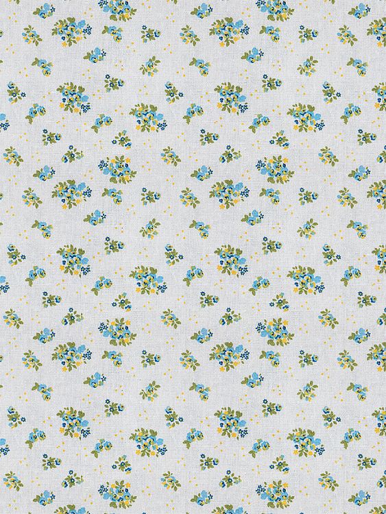 Ткань Лен, 140 г/м², 5 м x 150 см, цвет: белый, цветочный принт, TBY — картинка 4