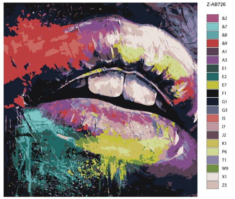 Картина по номерам «Губы» — картинка 2