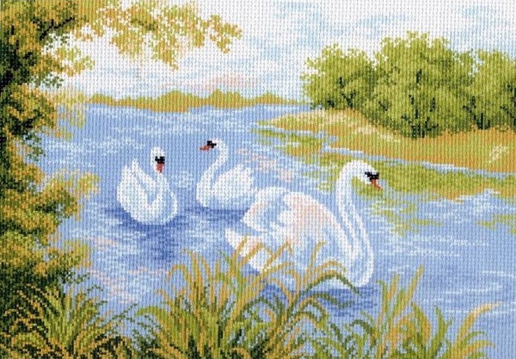 Рисунок на канве «Лебединое озеро»