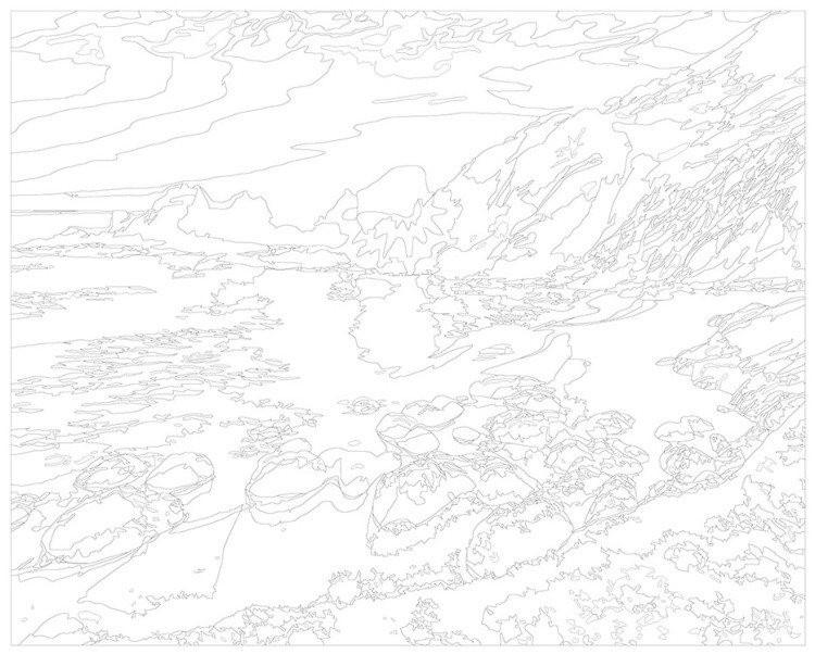 Картина по номерам «Природа: Пейзаж с берегом моря на закате» — картинка 3