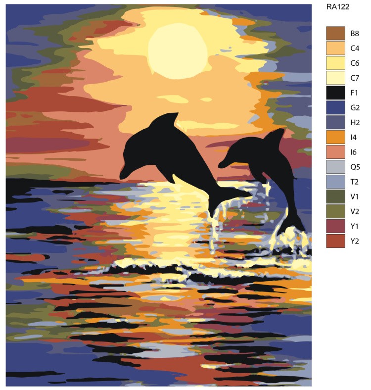 Картина по номерам «Игры дельфинов» — картинка 2