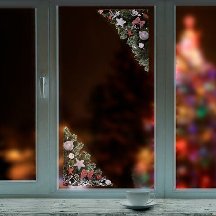 Украшение для окон и стекла «Новогодняя композиция 2»