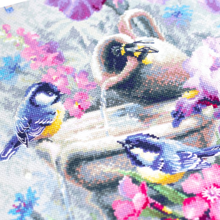 Набор для вышивания «Синицы у фонтана» — картинка 6